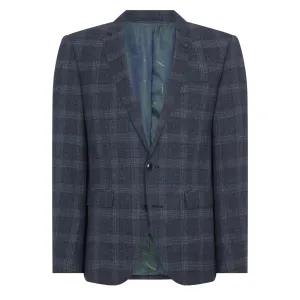 Larenzo Check Suit Jacket - Dark Grey / Blue