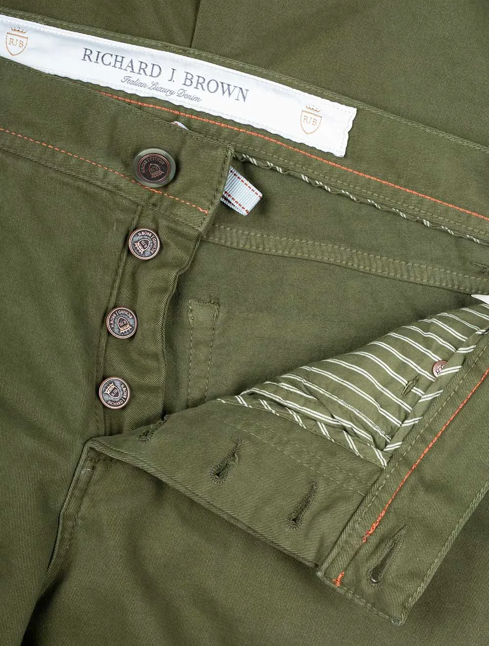 Luxury Denim Cashmere Jean Olive Green