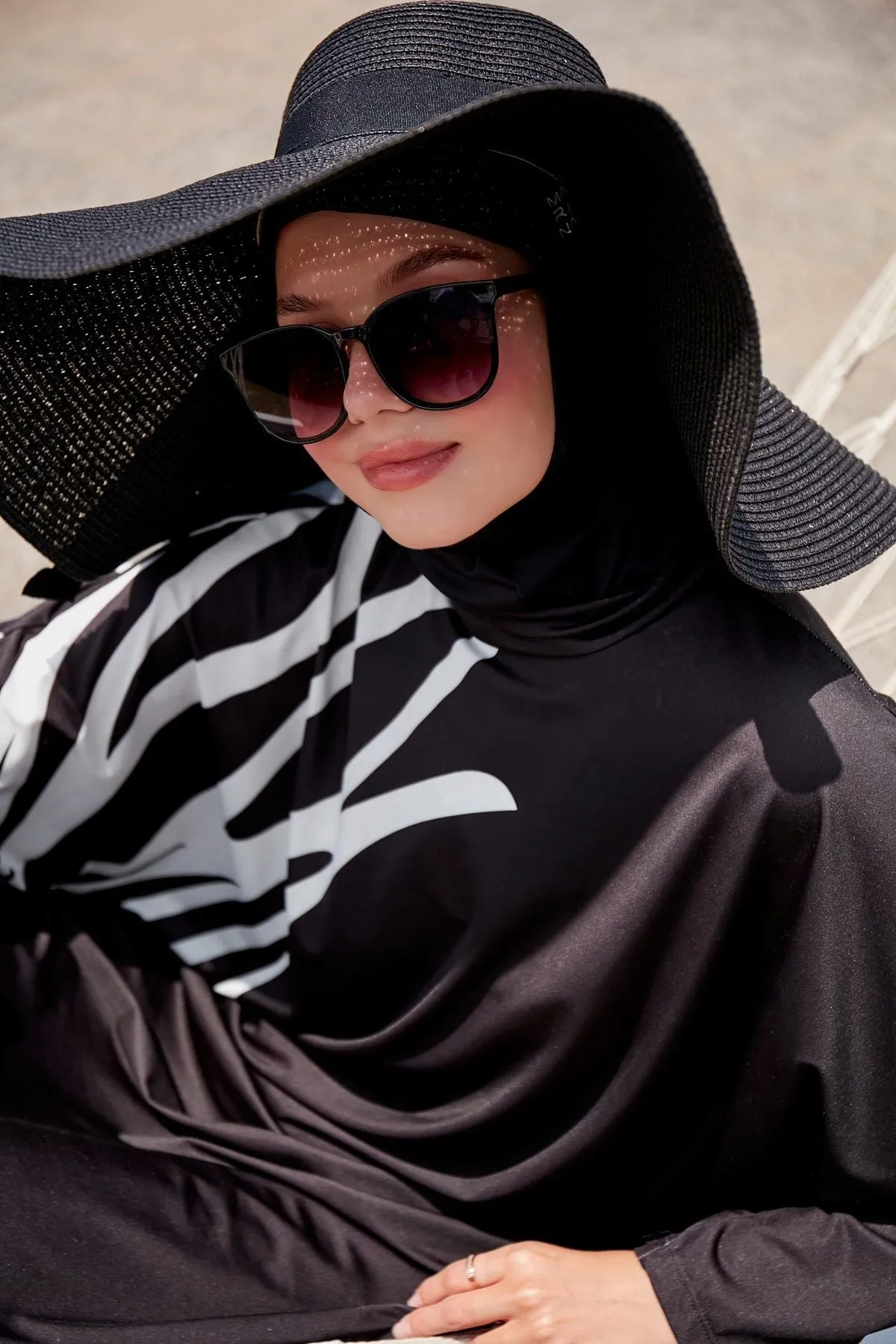 Lycra Black Burkini Modest Swimwear M2308