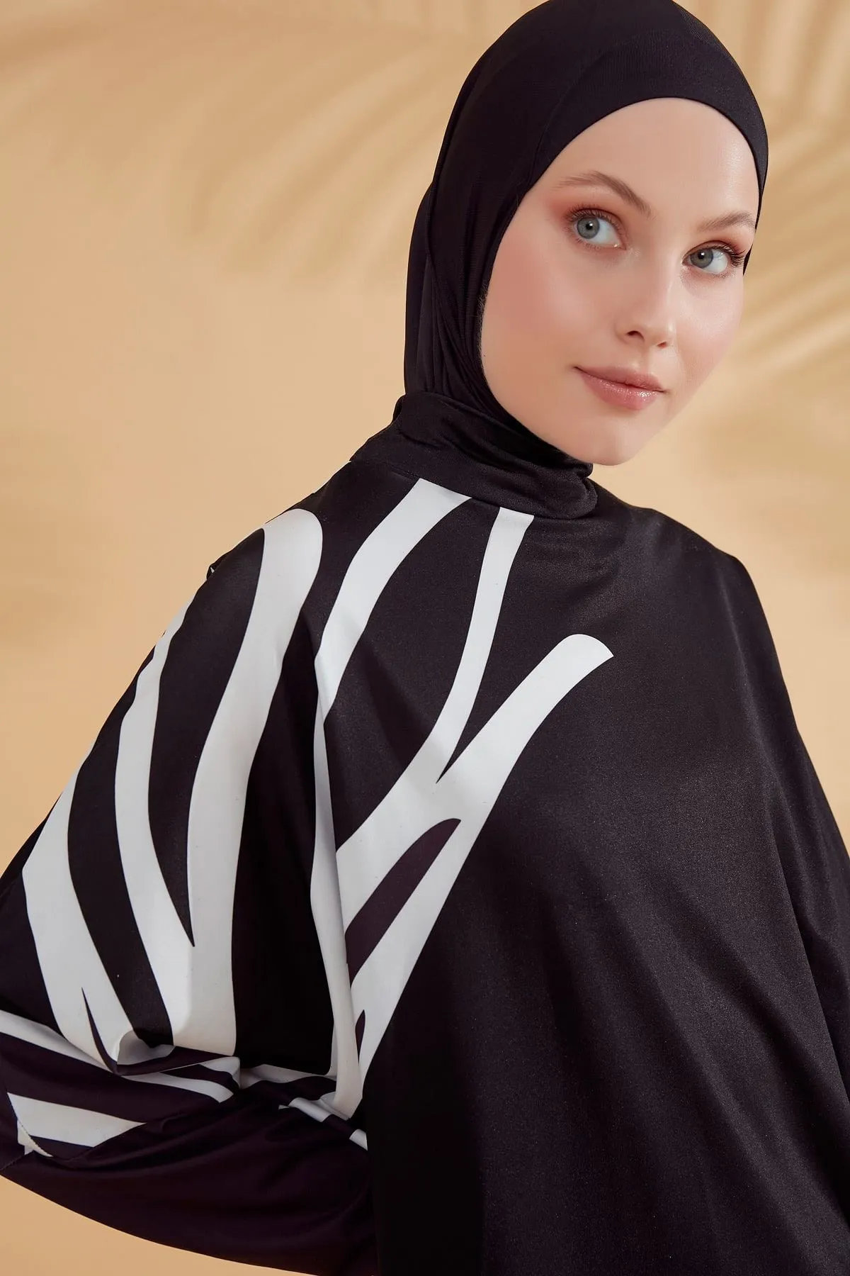 Lycra Black Burkini Modest Swimwear M2308