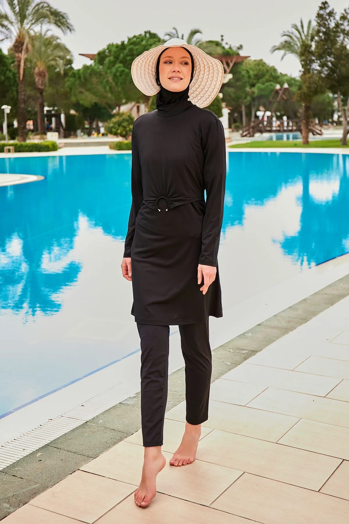 Lycra Black Burkini Modest Swimwear M2463