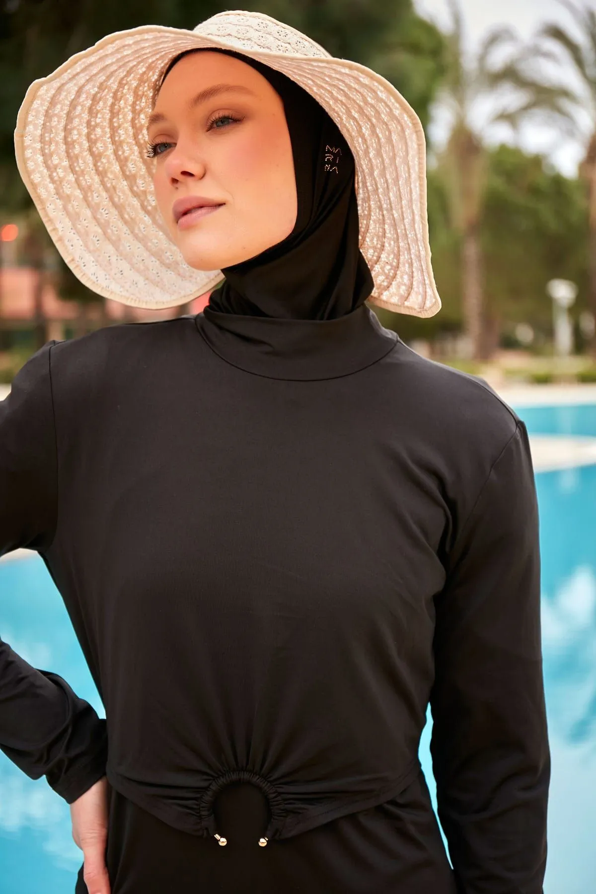 Lycra Black Burkini Modest Swimwear M2463