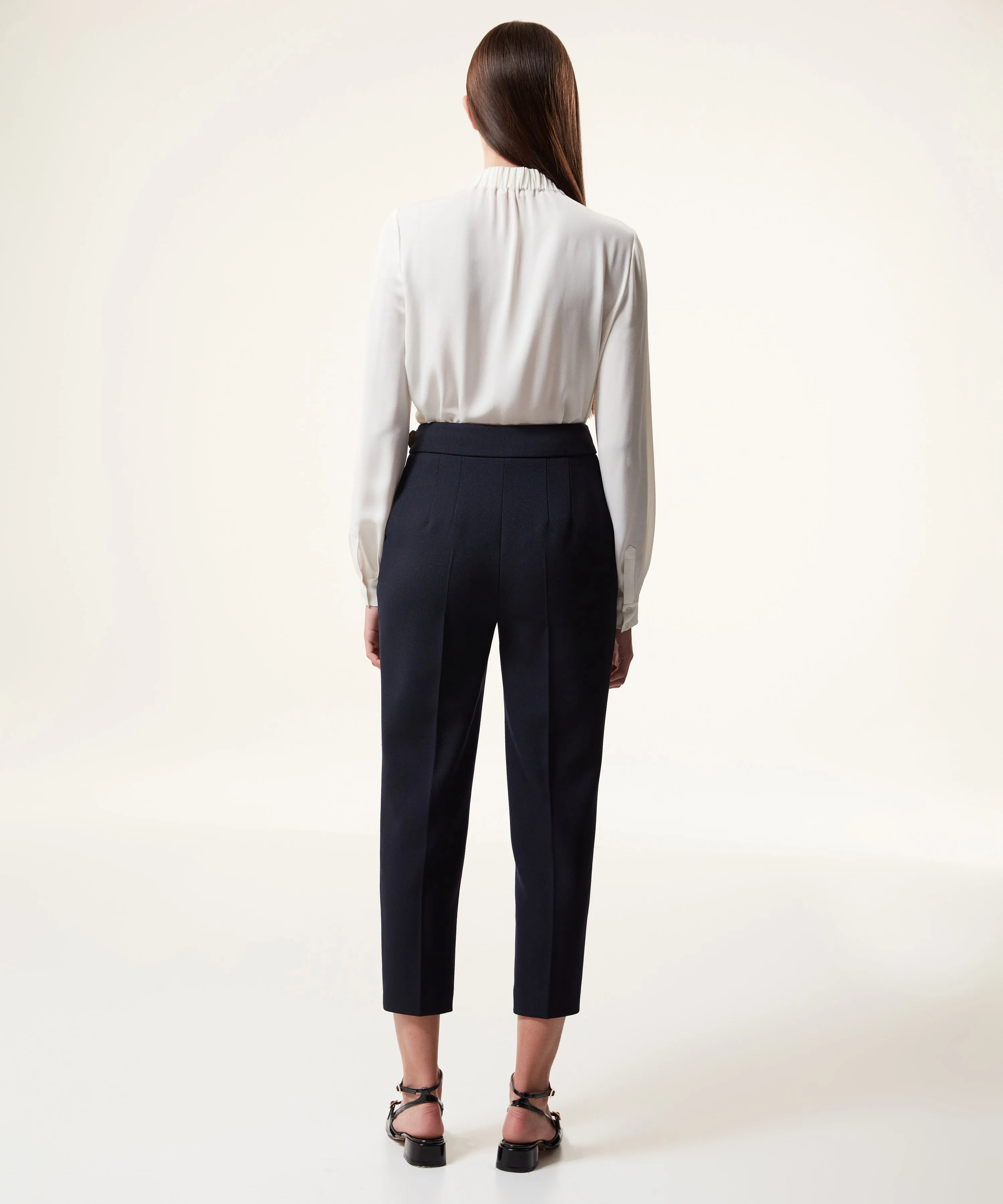 Machka Trousers With Belt Accessory Navy Blue