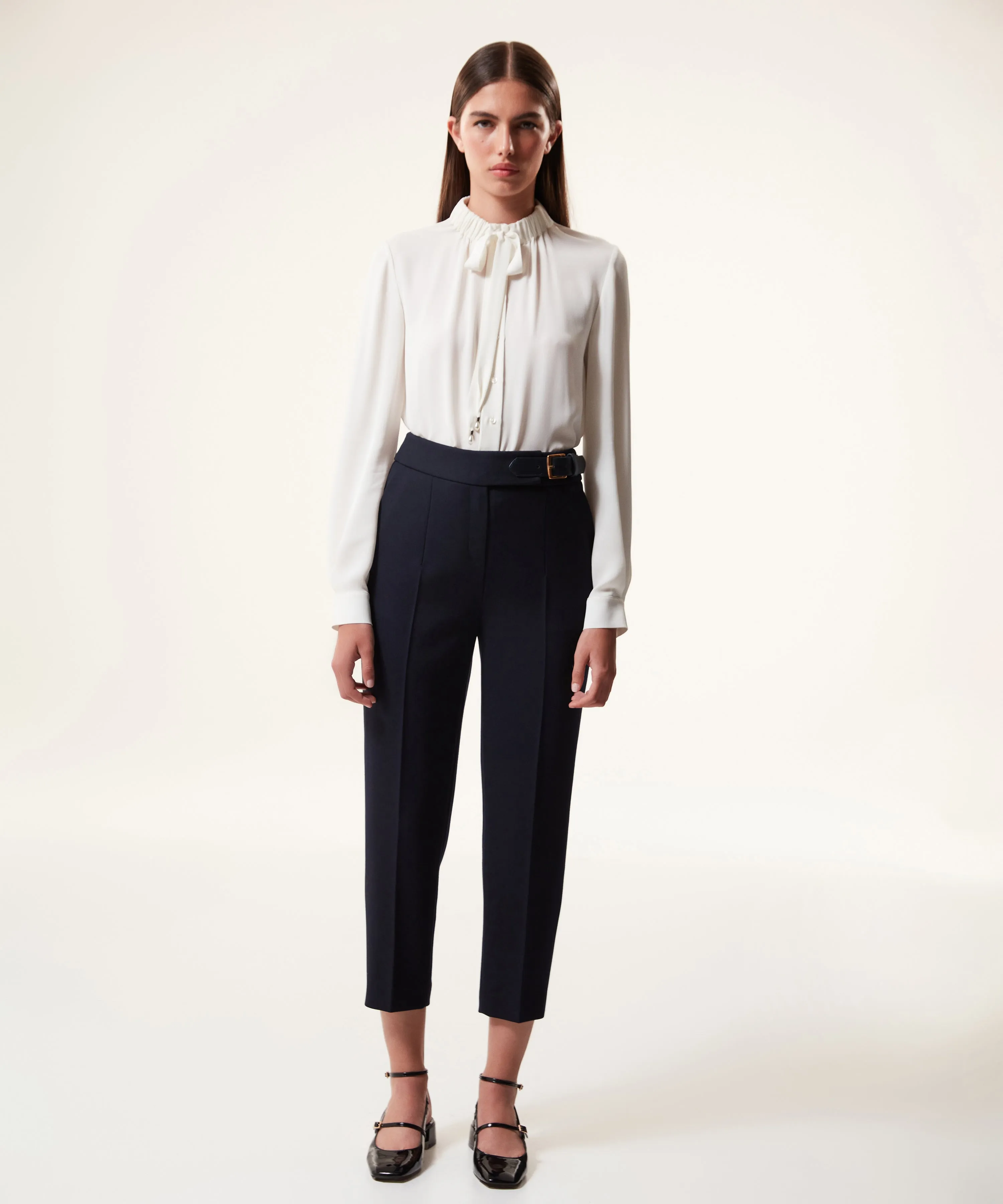 Machka Trousers With Belt Accessory Navy Blue