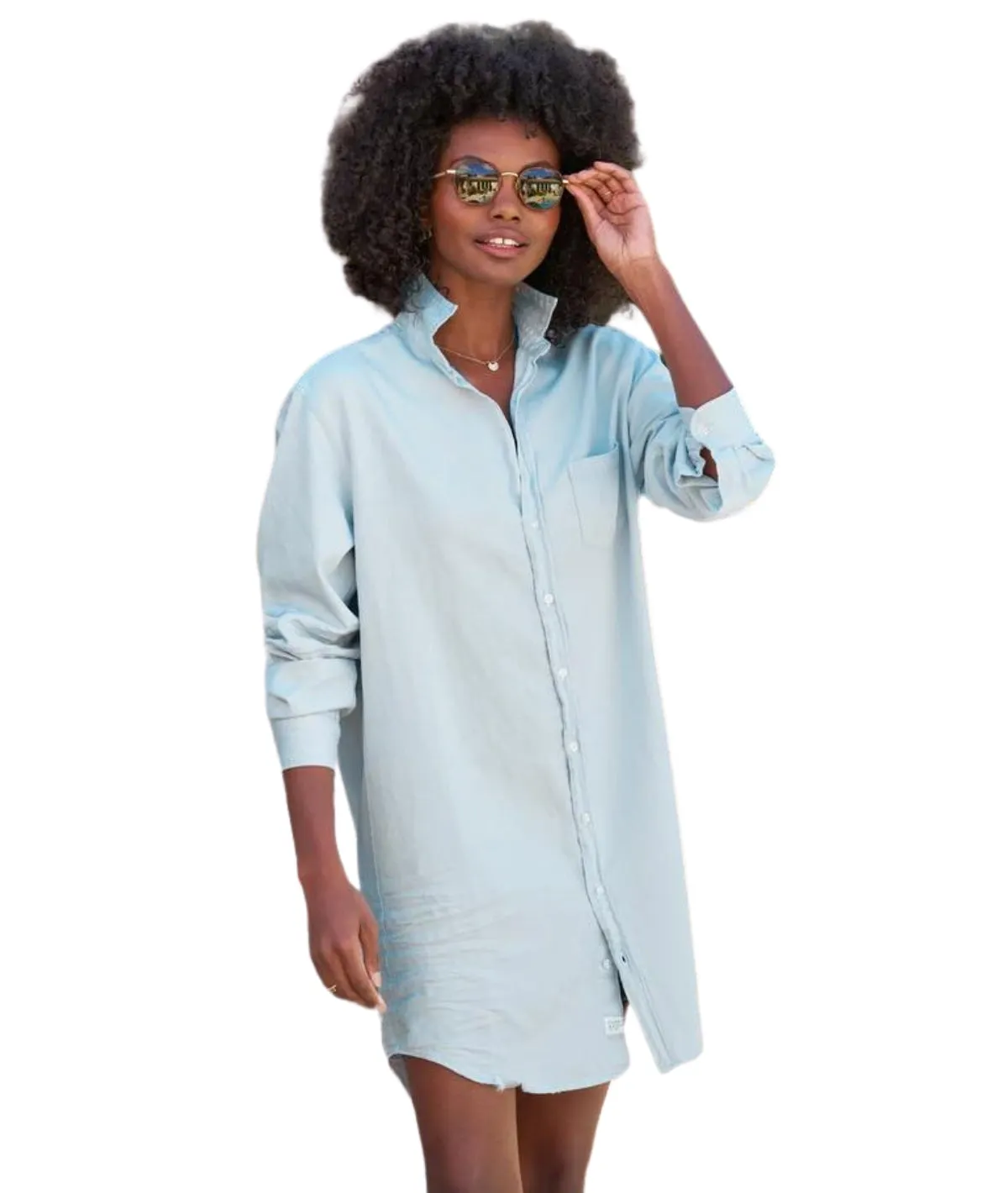 Mary Classic Shirtdress- Classic Blue w/ Tattered Wash