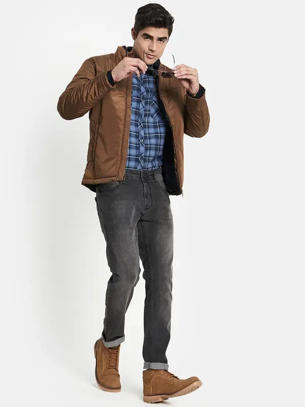 Men Brown Sporty Jacket