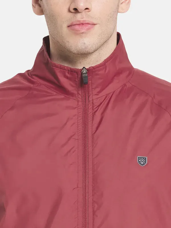 Men Coral Solid Sporty Jacket