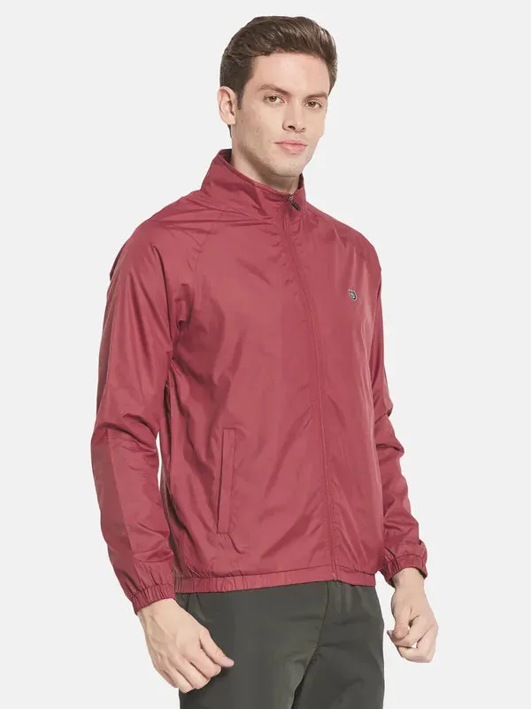 Men Coral Solid Sporty Jacket