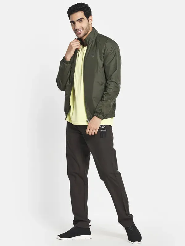 Men Olive Green Sporty Jacket