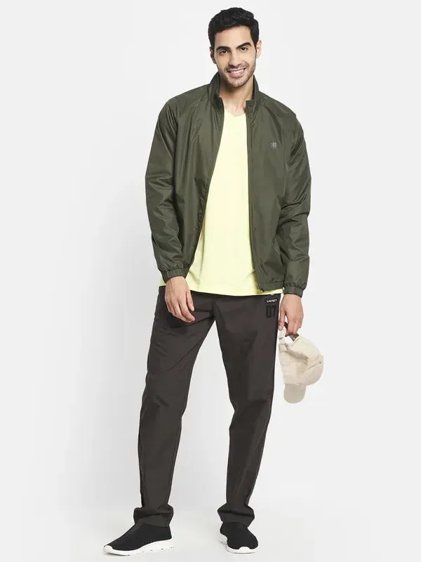 Men Olive Green Sporty Jacket