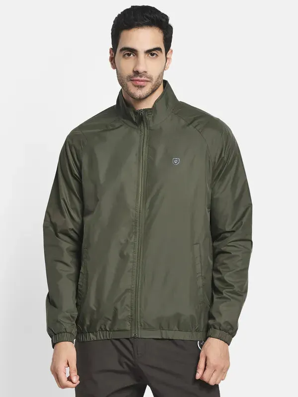 Men Olive Green Sporty Jacket