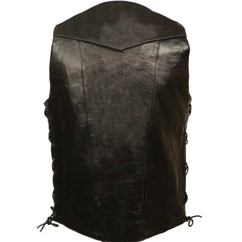 MEN'S BLACK 10 POCKET SIDE LACE VEST