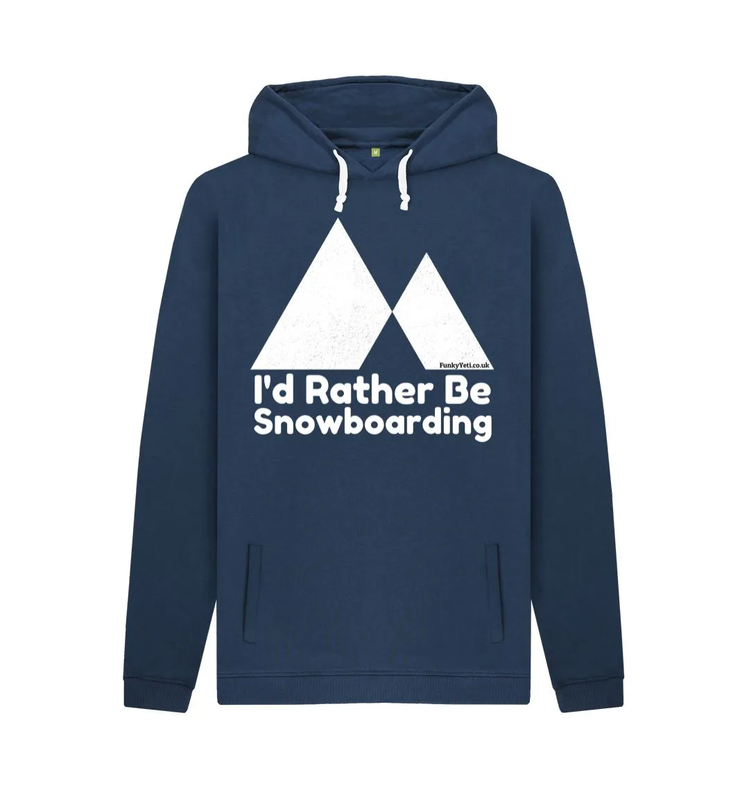 Men's I'd Rather Be Snowboarding Organic Pullover Hoodie