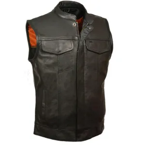 MEN'S OPEN NECK SNAP/ZIP FRONT CLUB STYLE VEST