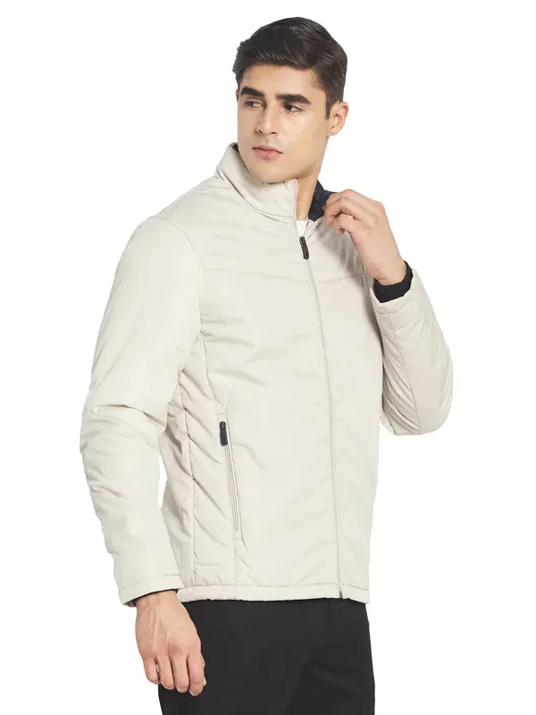 Mettle Men Cream-Coloured Sporty Jacket