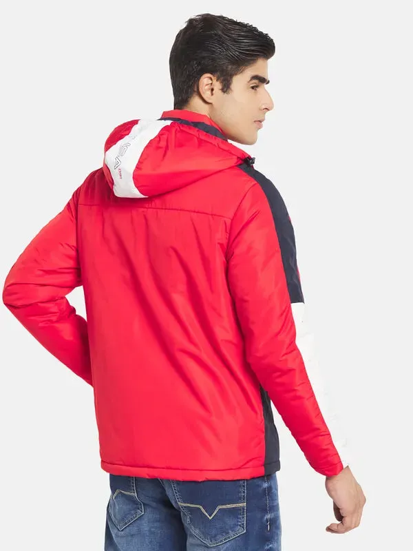 Mettle Men Red Colourblocked Sporty Jacket