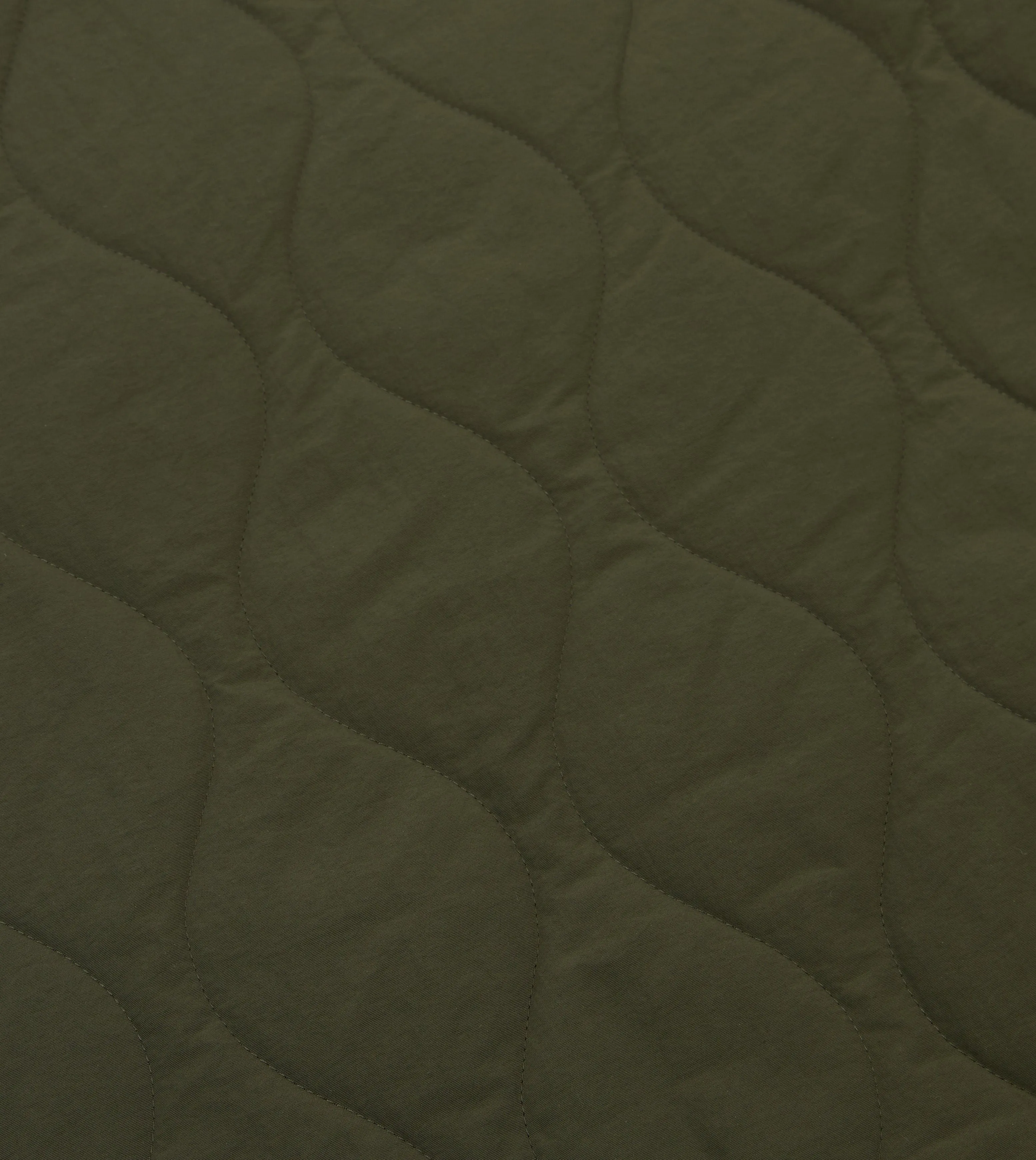 Olive Quilted Nylon Snap Vest