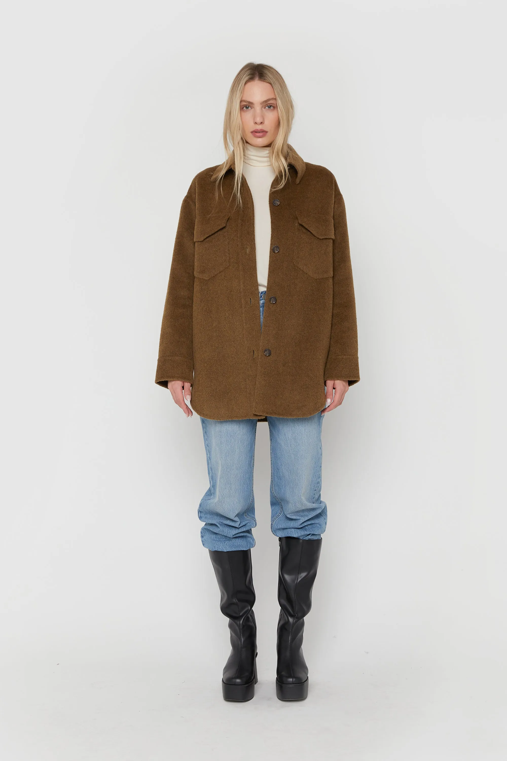 OVERSIZED WOOL BLEND SHACKET