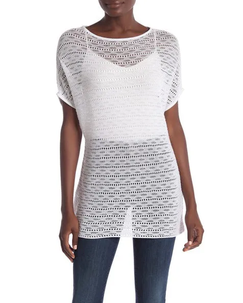 Pima Cotton Wave Eyelet Pullover