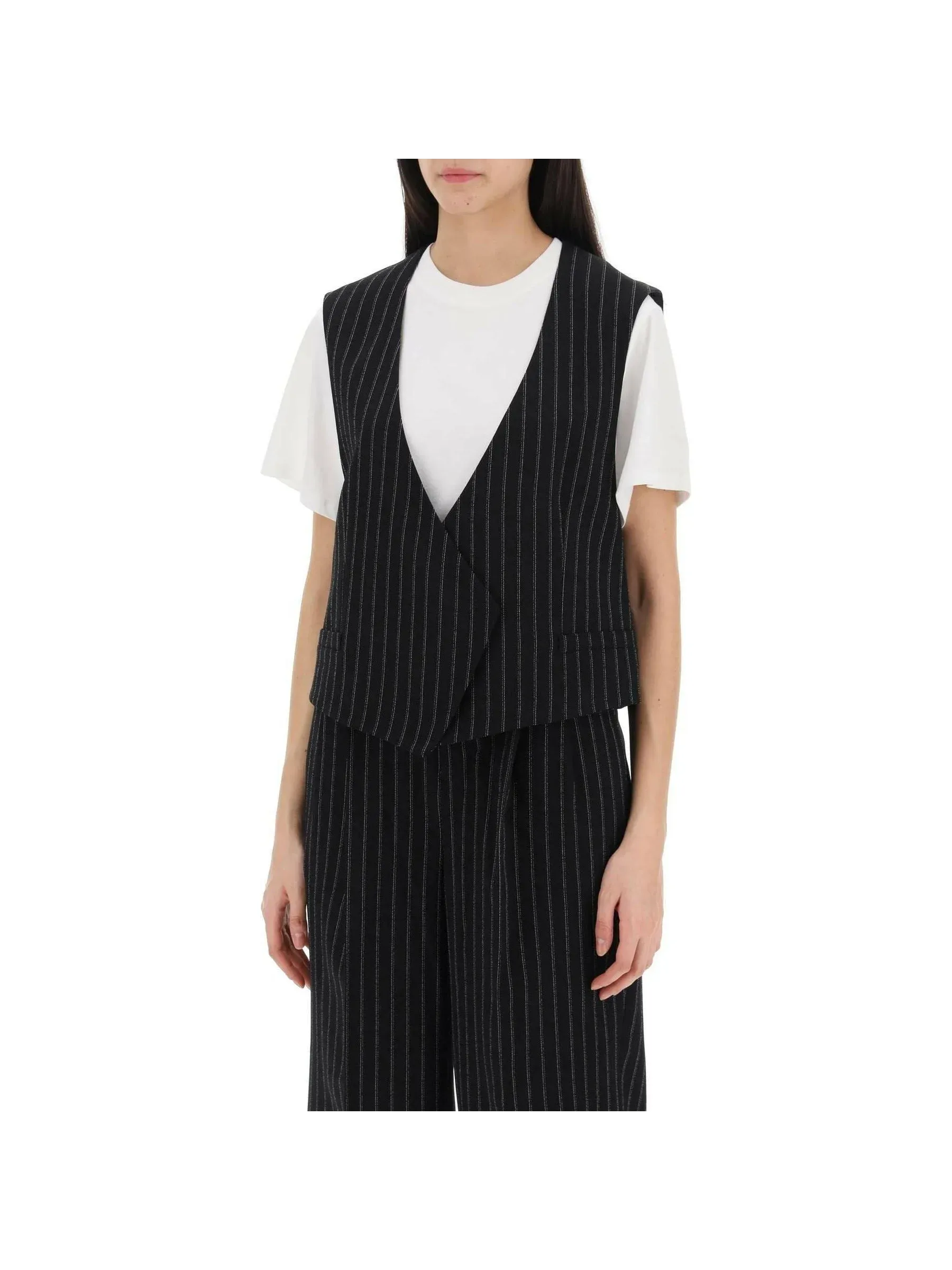 Pinstriped Wool Vest