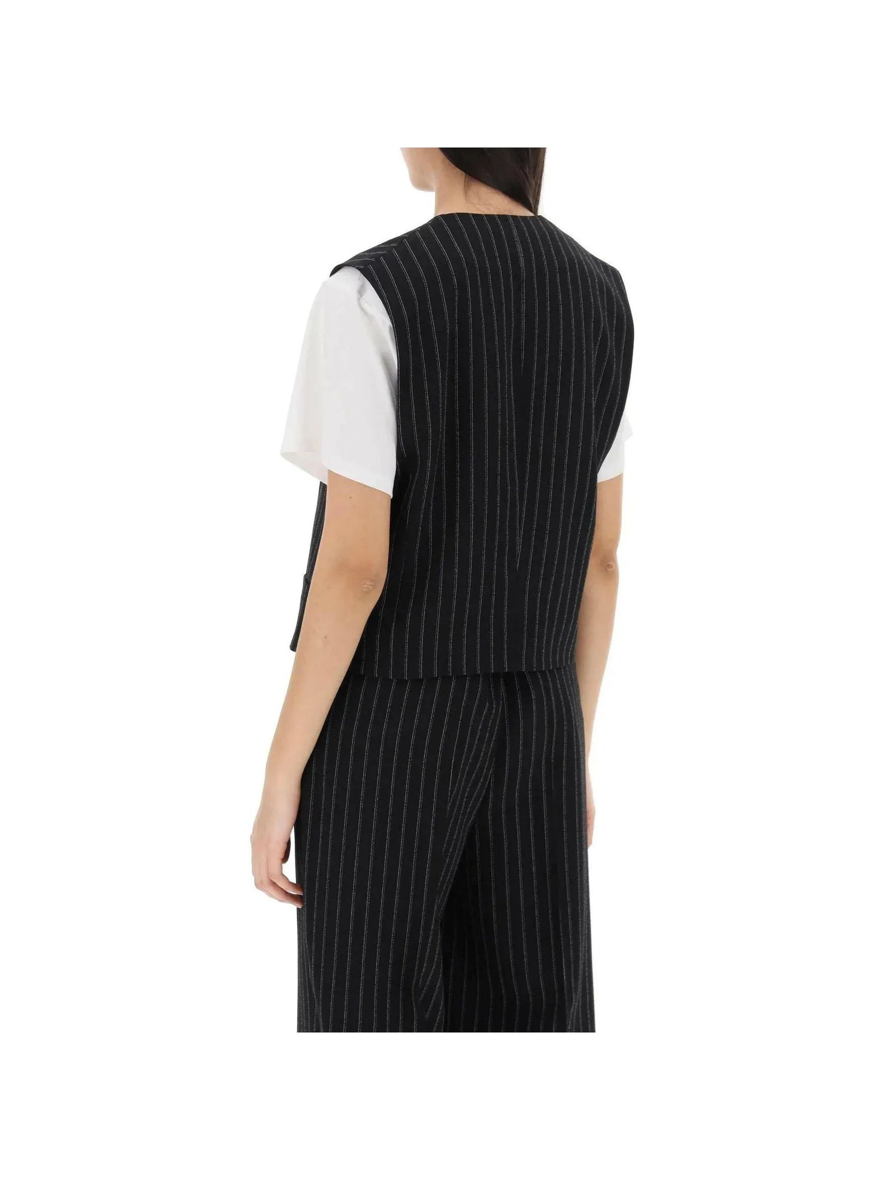 Pinstriped Wool Vest