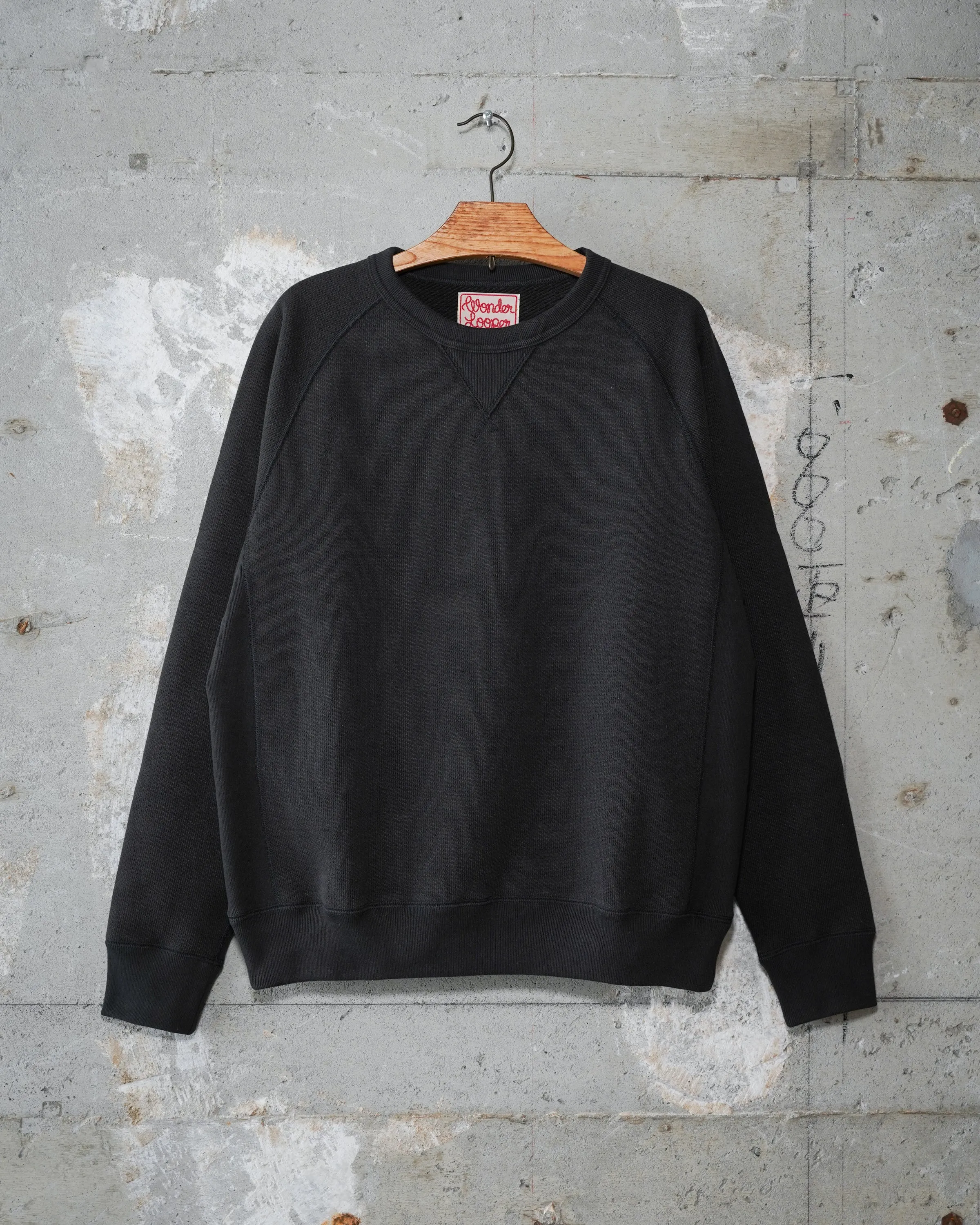 Pullover Crewneck - 876gsm Double Heavyweight French Terry - Sumi Black