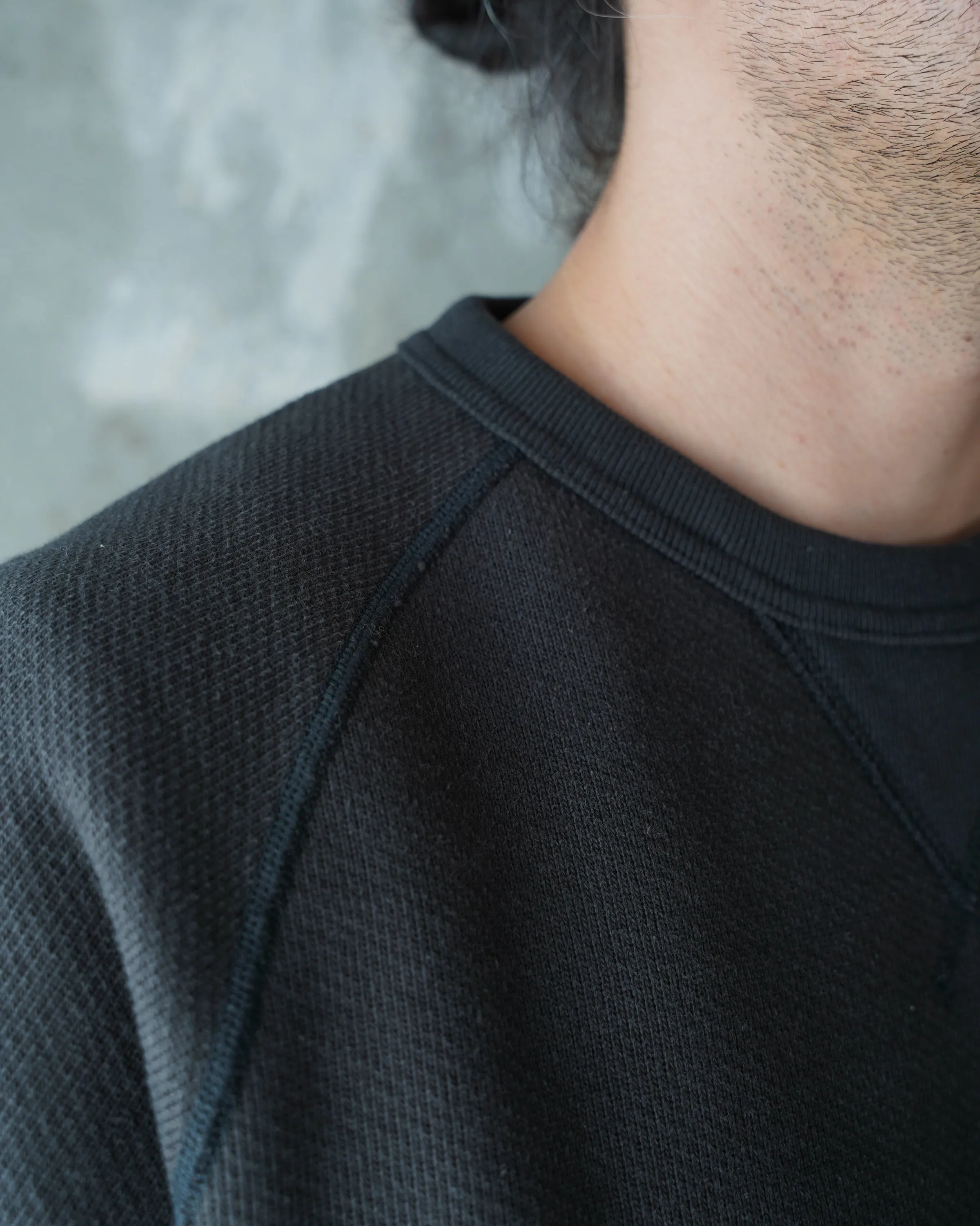 Pullover Crewneck - 876gsm Double Heavyweight French Terry - Sumi Black