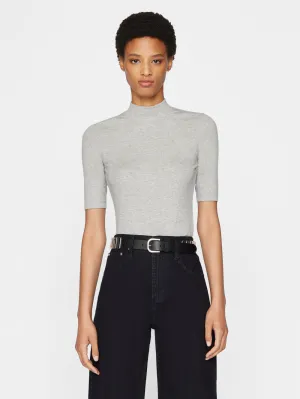 Refined Rib Mock Neck -- Gris Heather