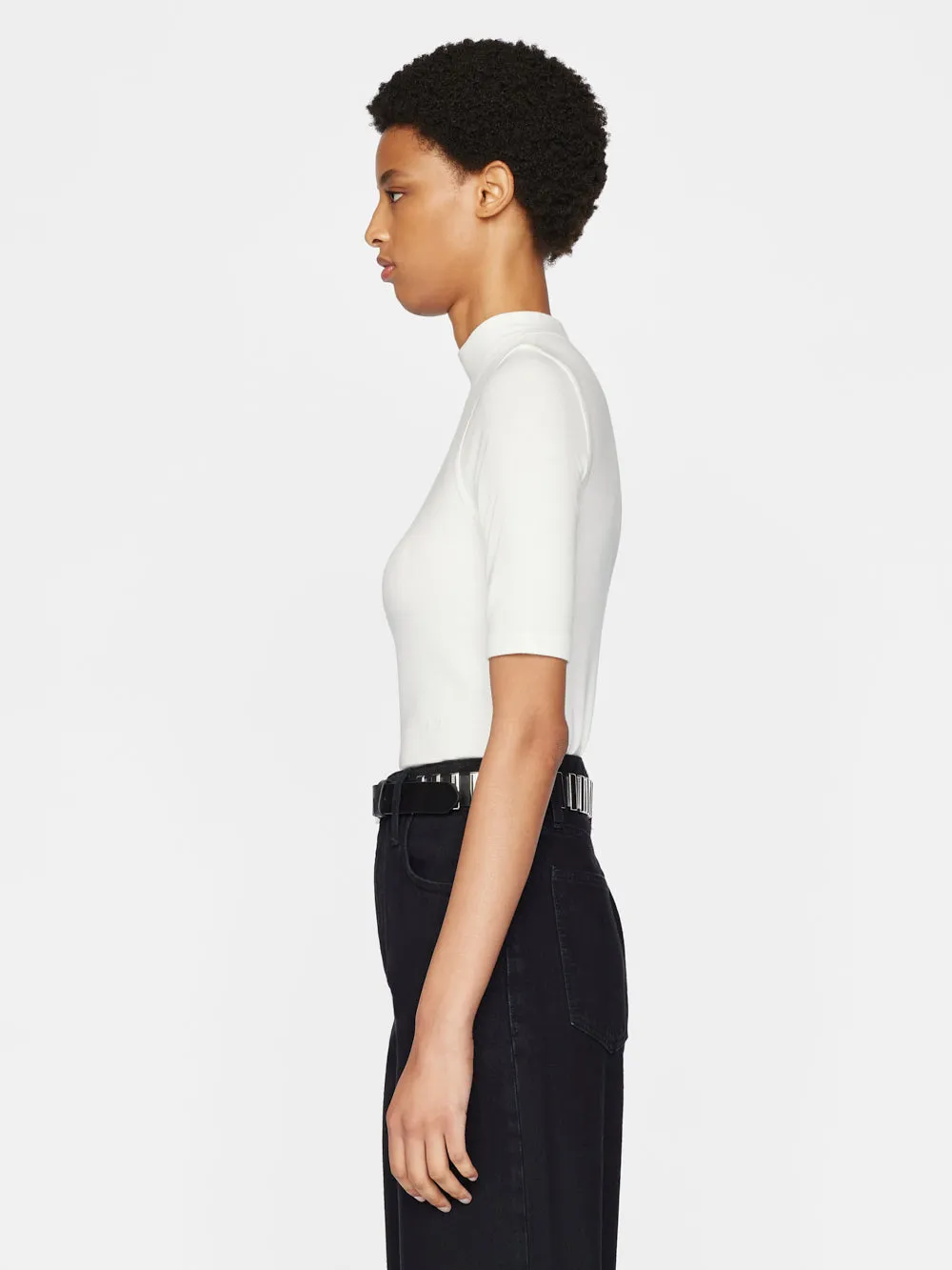 Refined Rib Mock Neck -- Off White