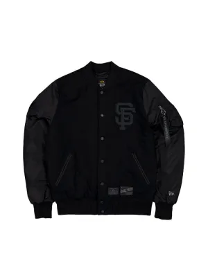 SAN FRANCISCO GIANTS X ALPHA X NEW ERA WOOL VARSITY MA-1 BOMBER JACKET