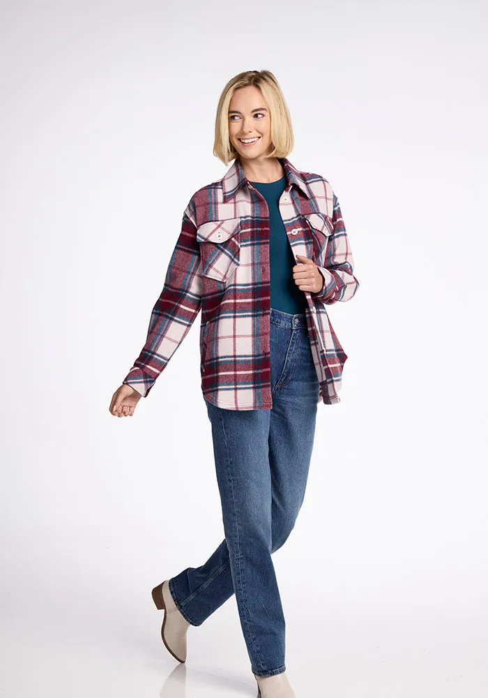 Sawyer Shacket - Frozen Cranberry Plaid