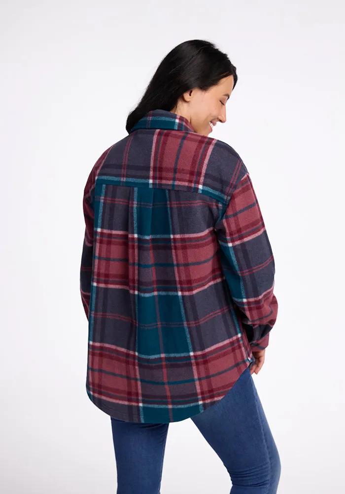 Sawyer Shacket - Teal Plaid