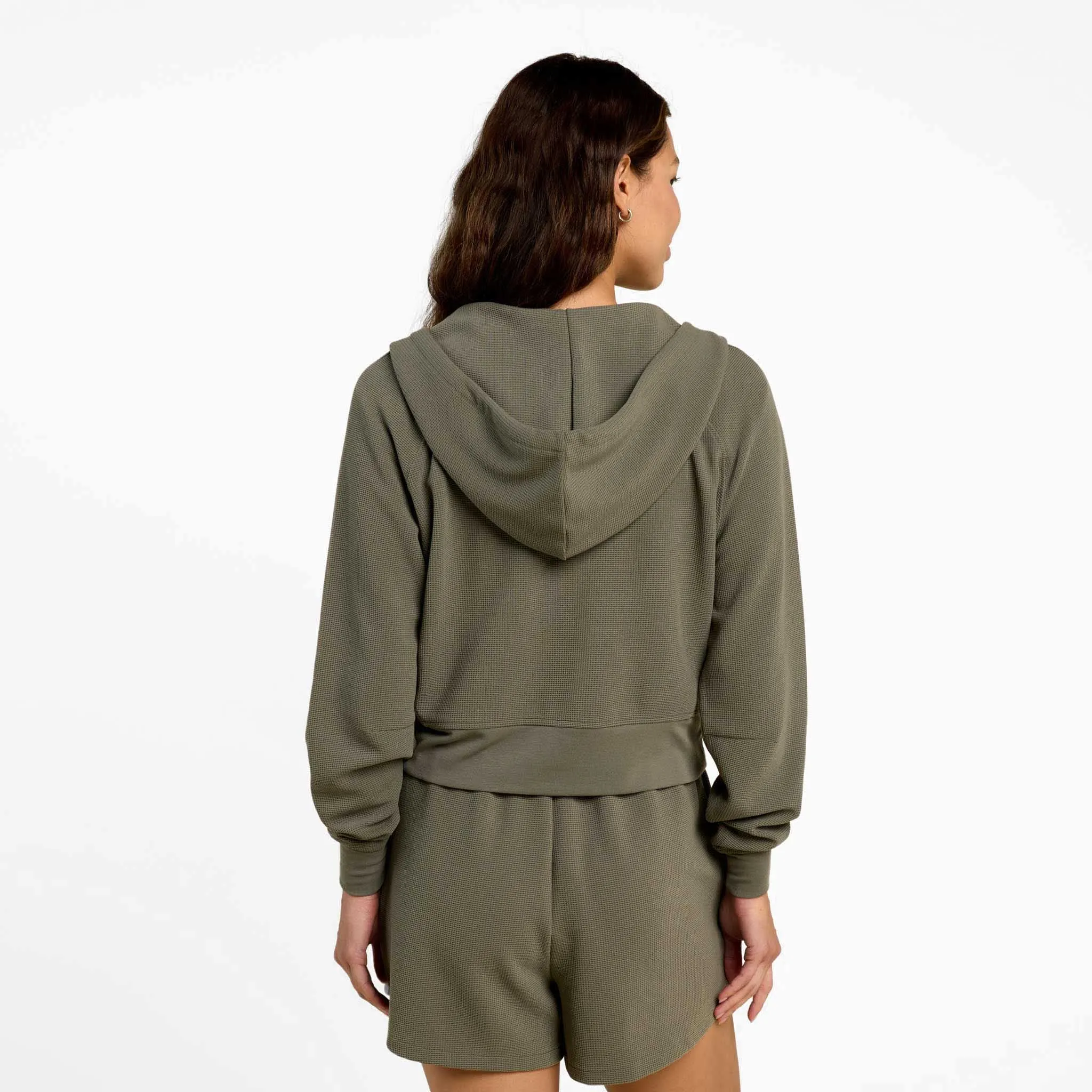 Sporty Waffle Zip Up | Olive