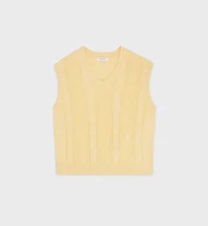 SRC Cotton Cableknit Vest - Almond/White