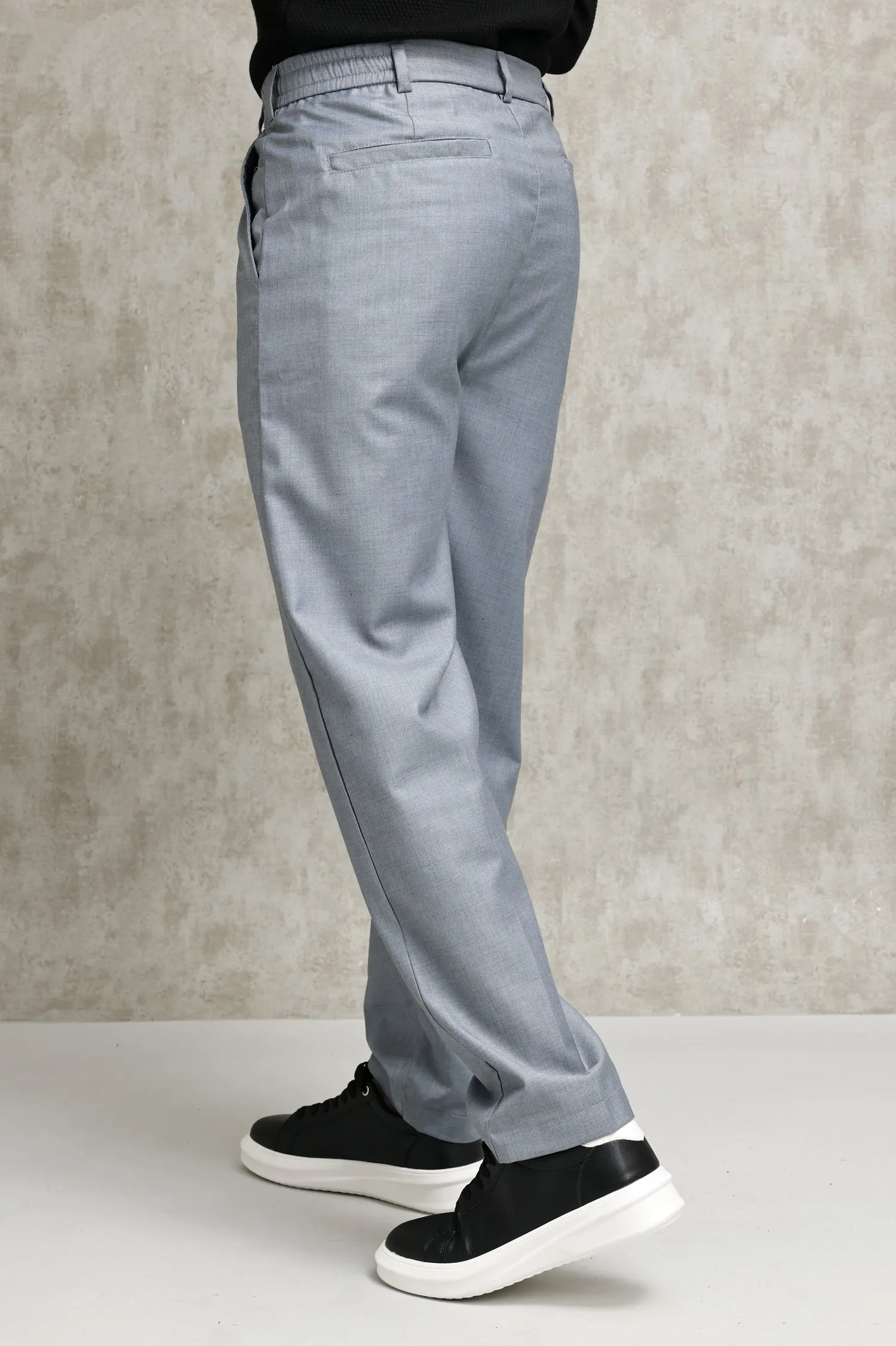 TAILORED PLEATED FORMAL TROUSERS-LT-GREY