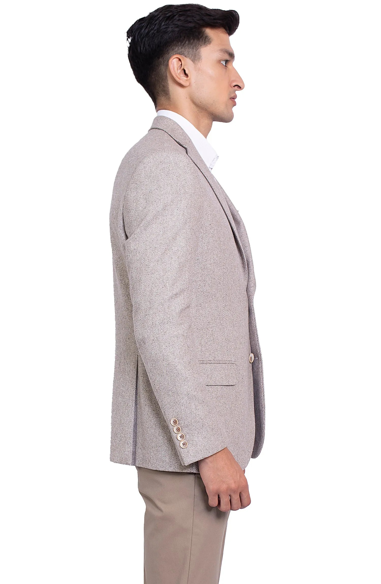 Textured Beige Blazer