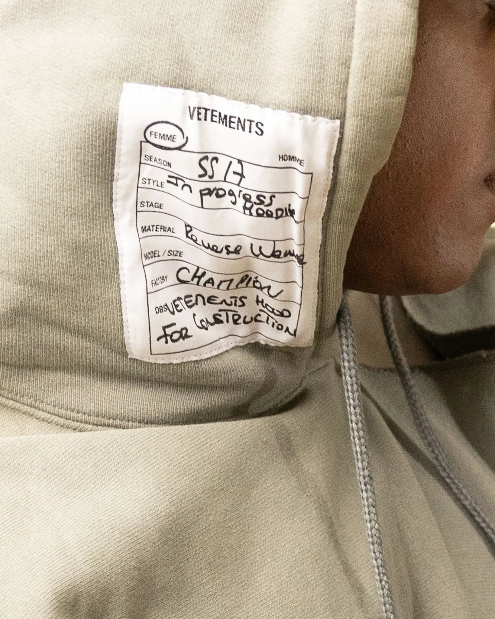 Vetements x Champion Reverse Weave 'In Progress' Hoodie