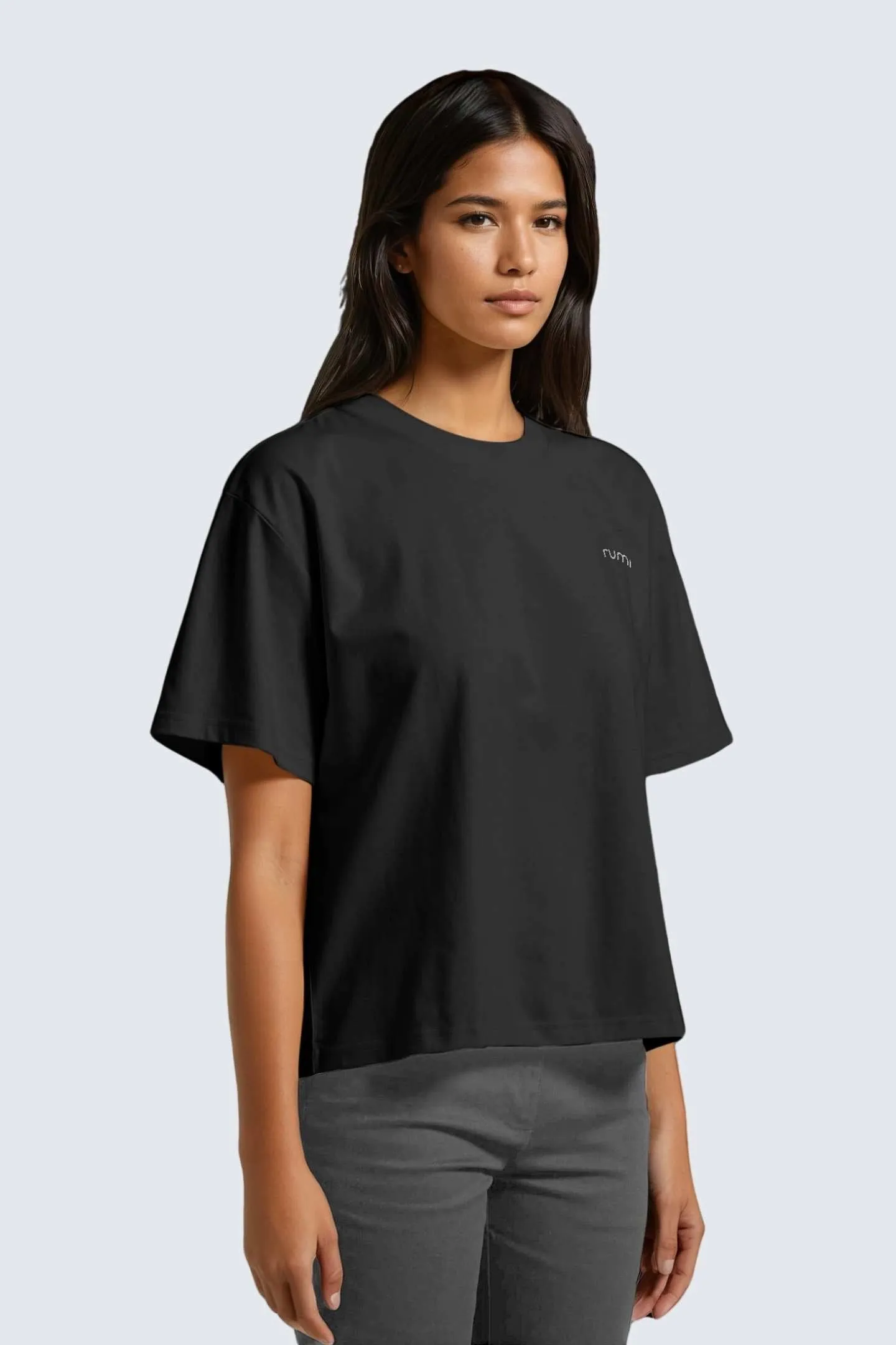 W Moon Tee Short Oversize - Black