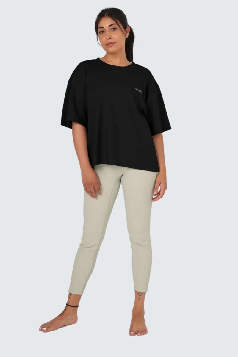 W Moon Tee Short Oversize - Black