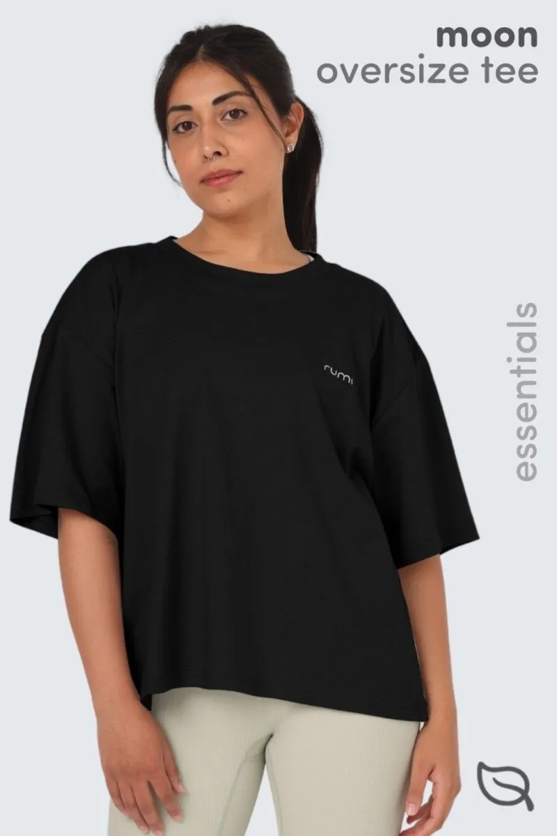 W Moon Tee Short Oversize - Black