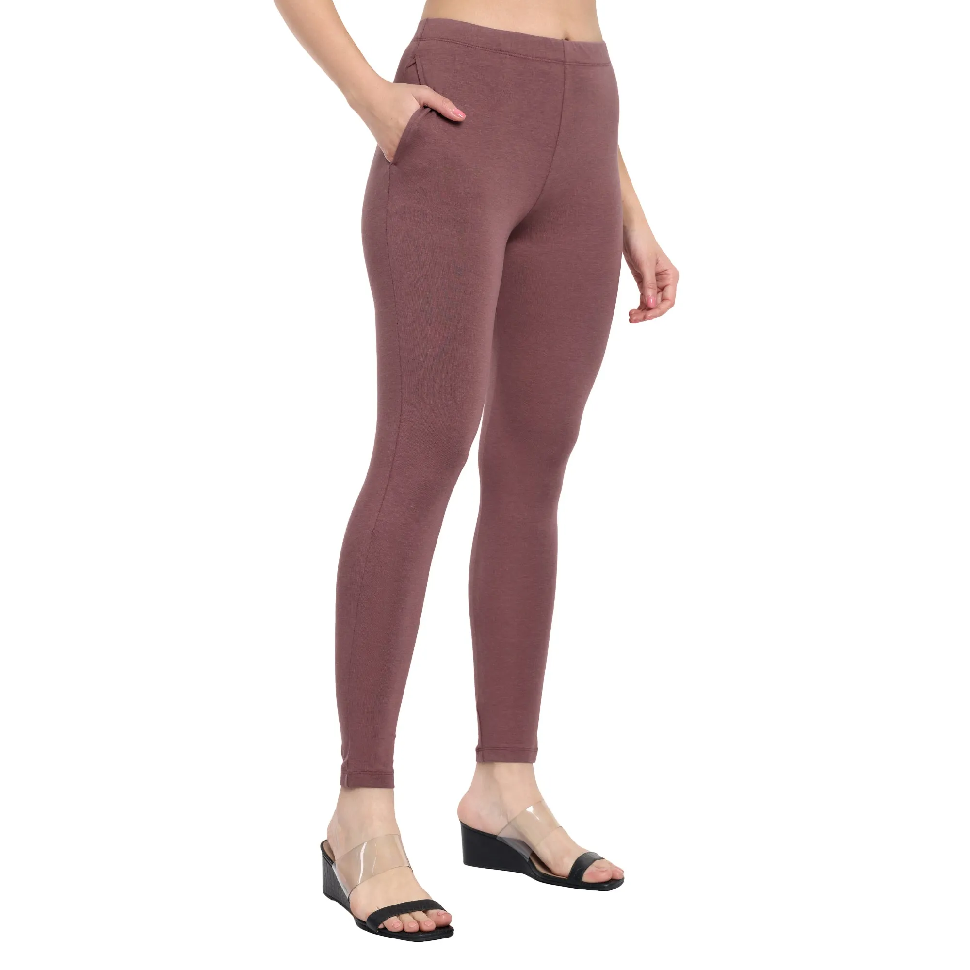 Women Light Brown Regular Legging