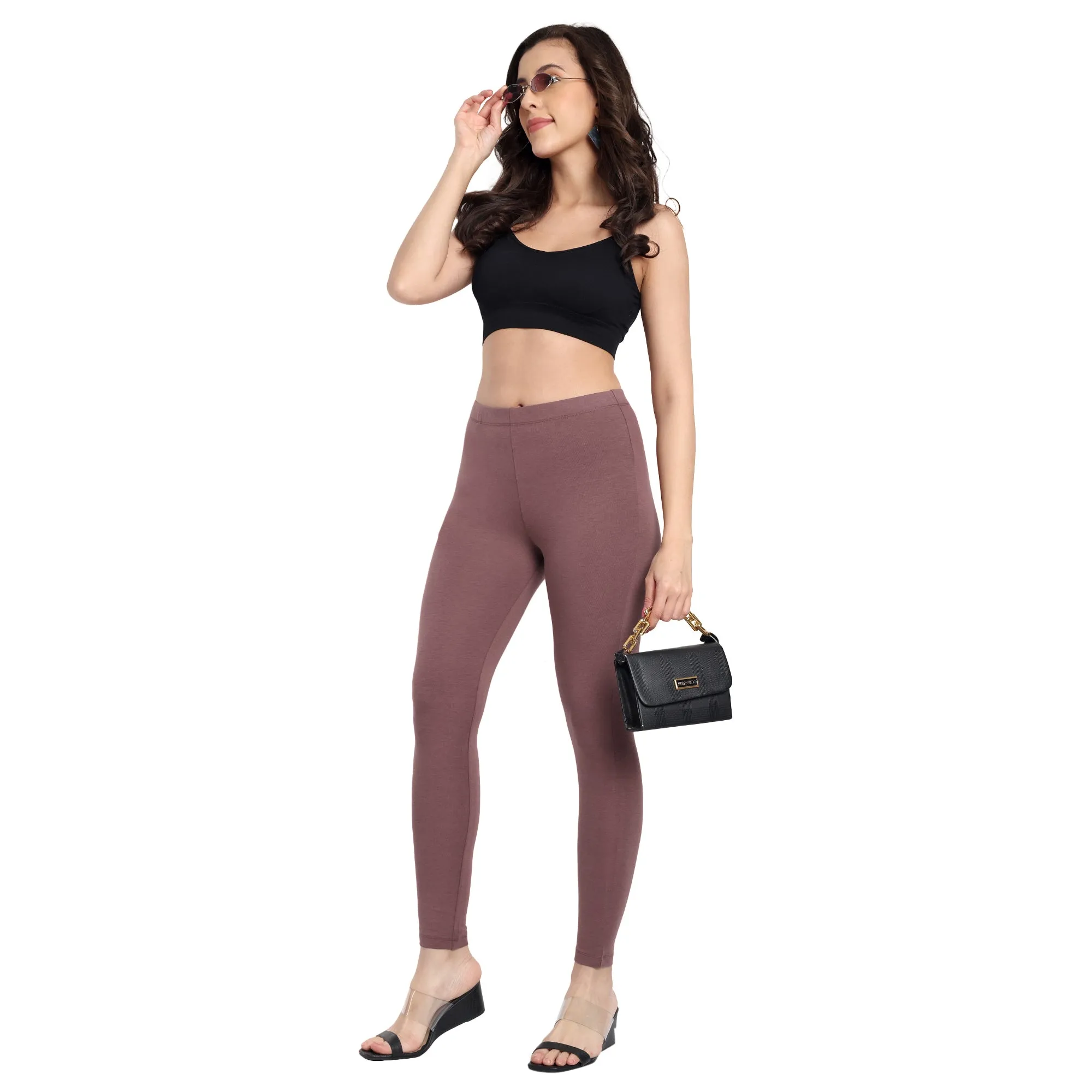 Women Light Brown Regular Legging