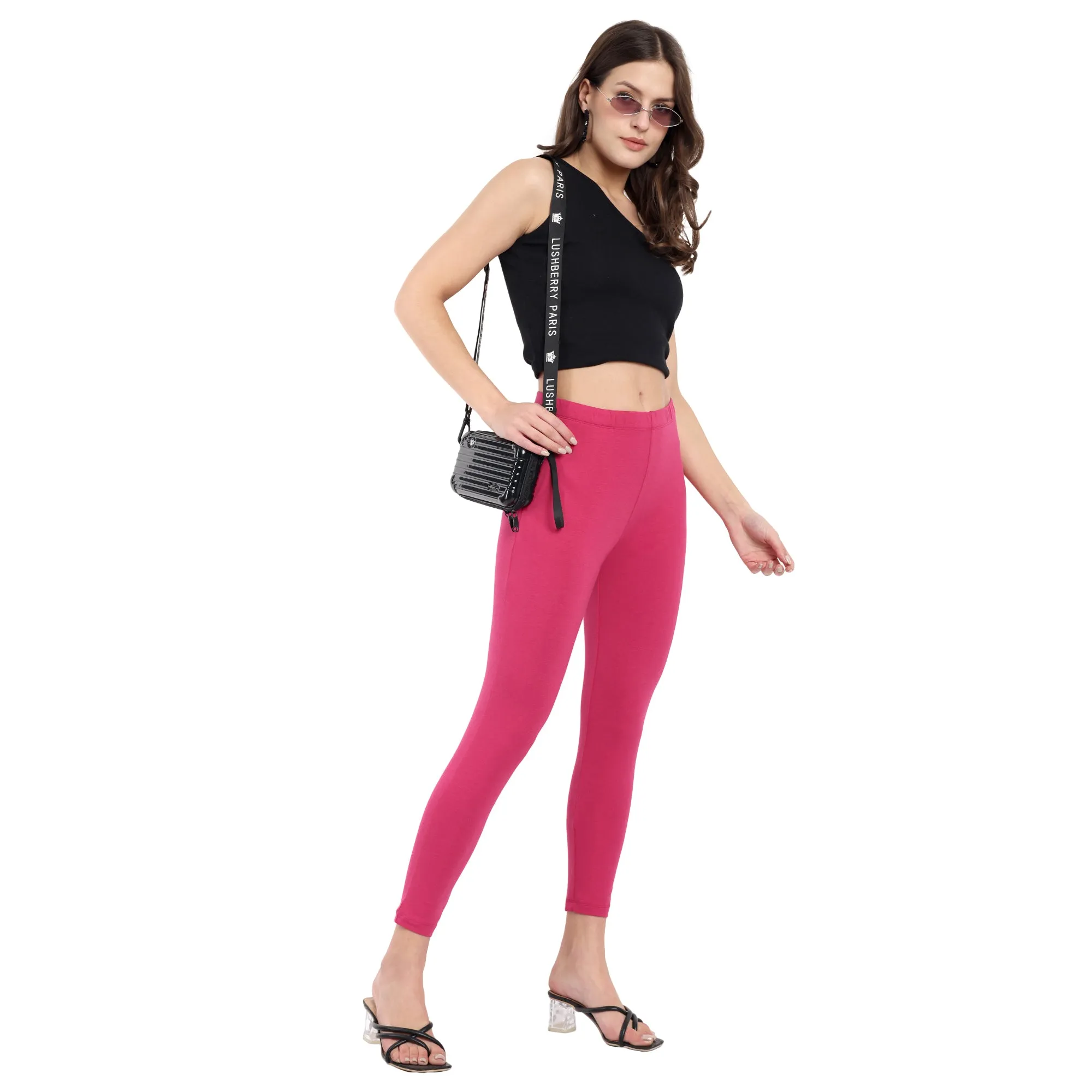 Women Pink Ankle Length Legging