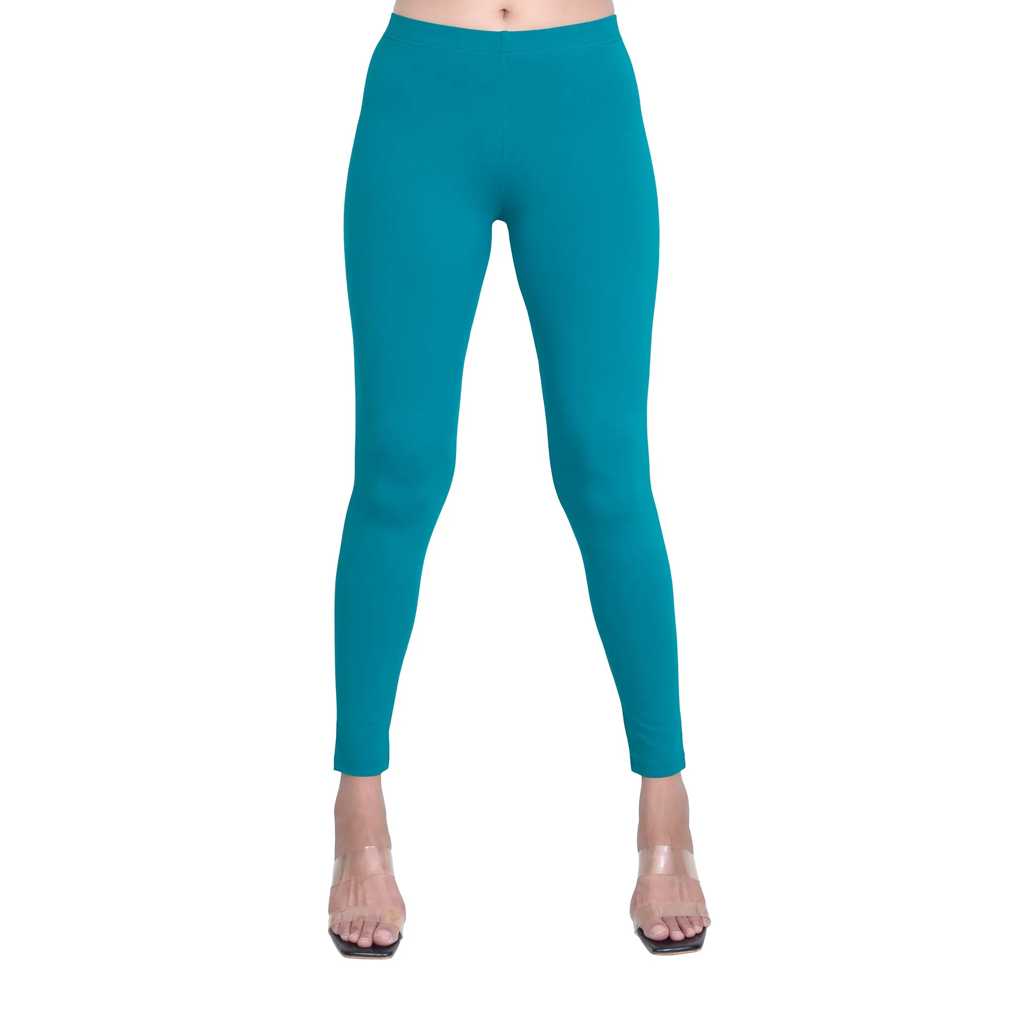 Women Sea Green Breathable Long Length Legging