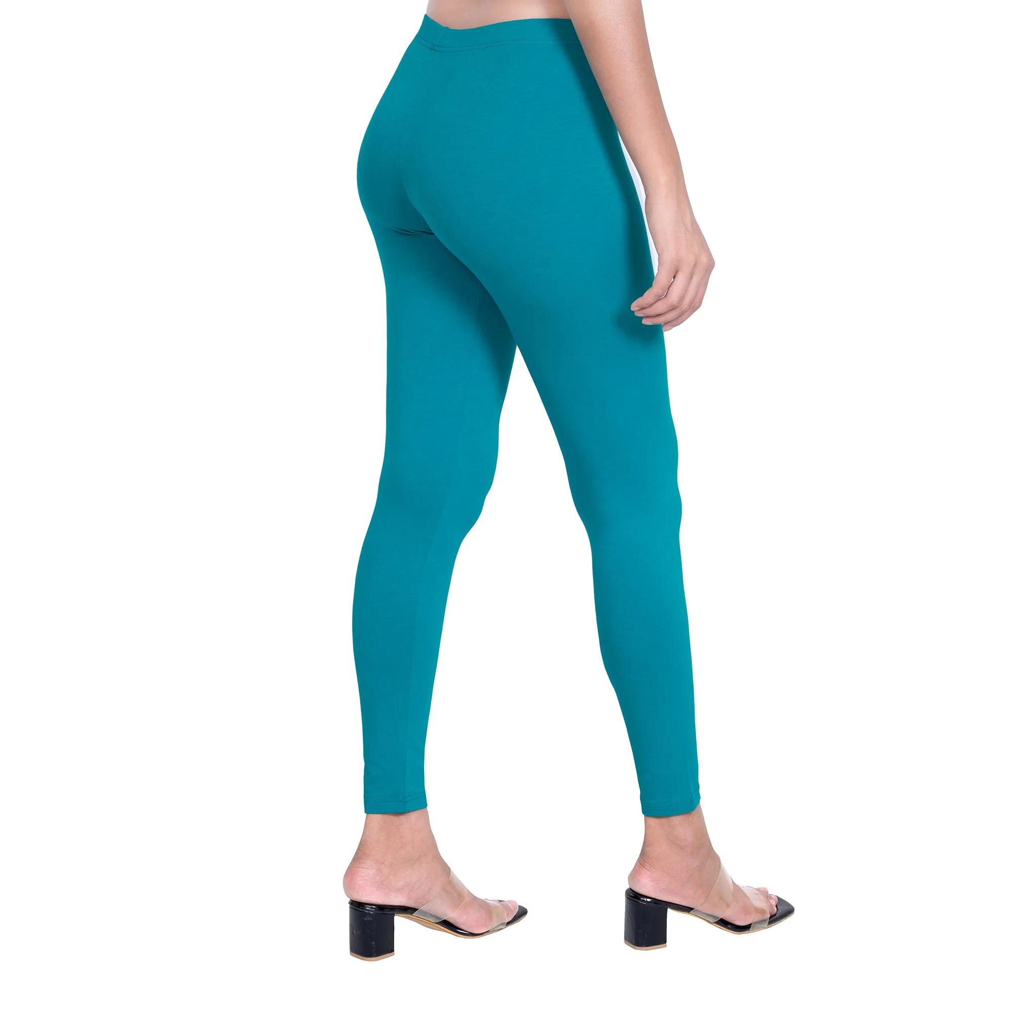 Women Sea Green Breathable Long Length Legging