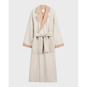 Women Wmo-Anahh-Flood Length Double Faced Wool Coat - White