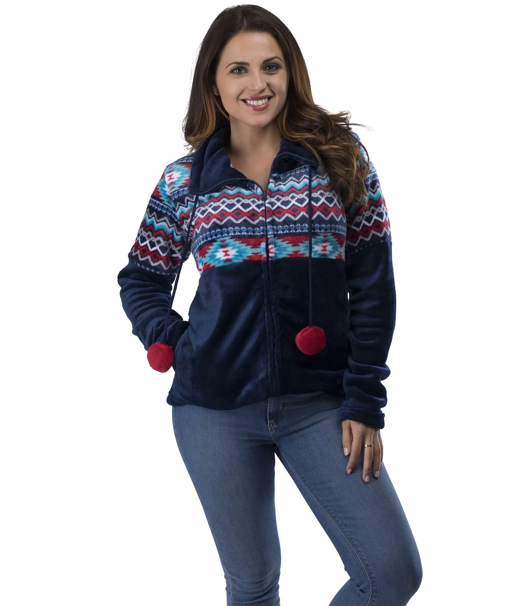 Women's Aztec Coral Feece Jacket