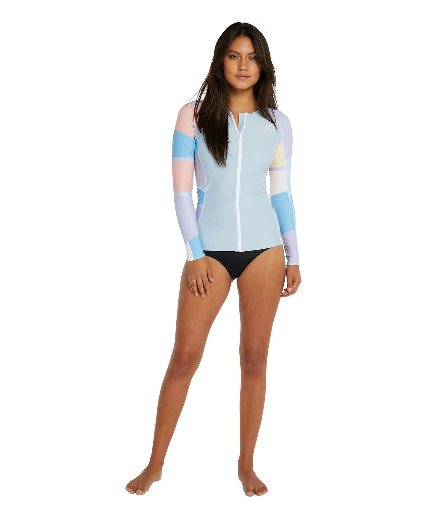 Women's Bahia Front Zip Long Sleeve Rash Vest - Sundae