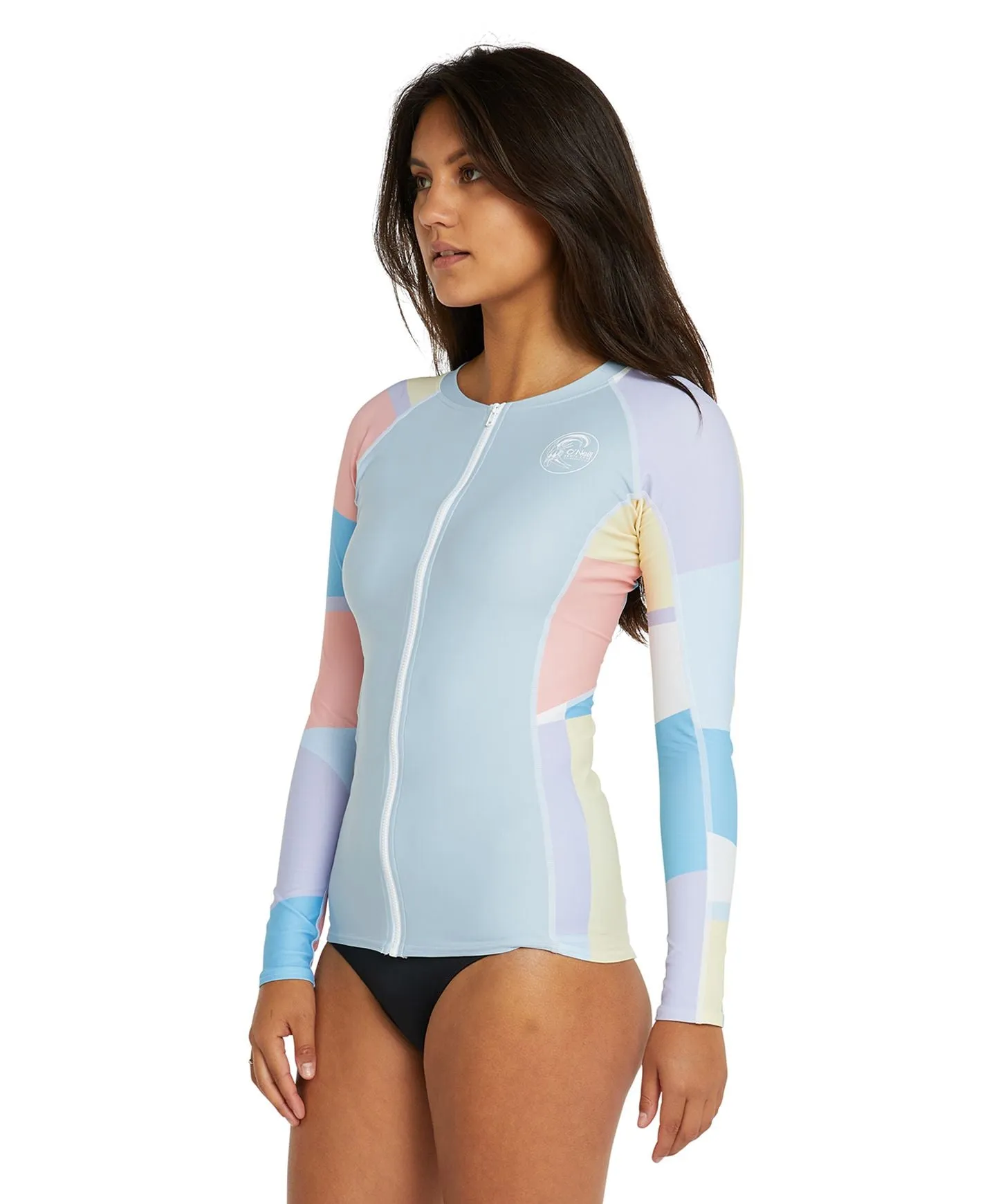 Women's Bahia Front Zip Long Sleeve Rash Vest - Sundae