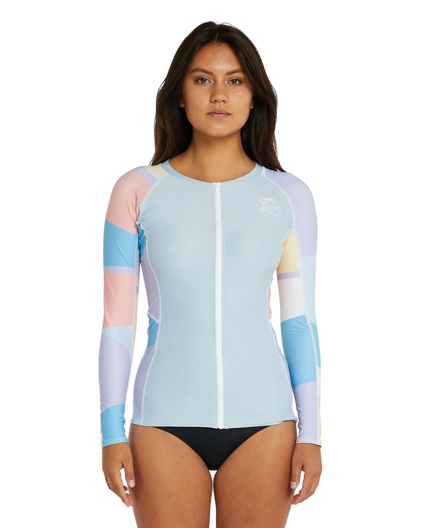 Women's Bahia Front Zip Long Sleeve Rash Vest - Sundae